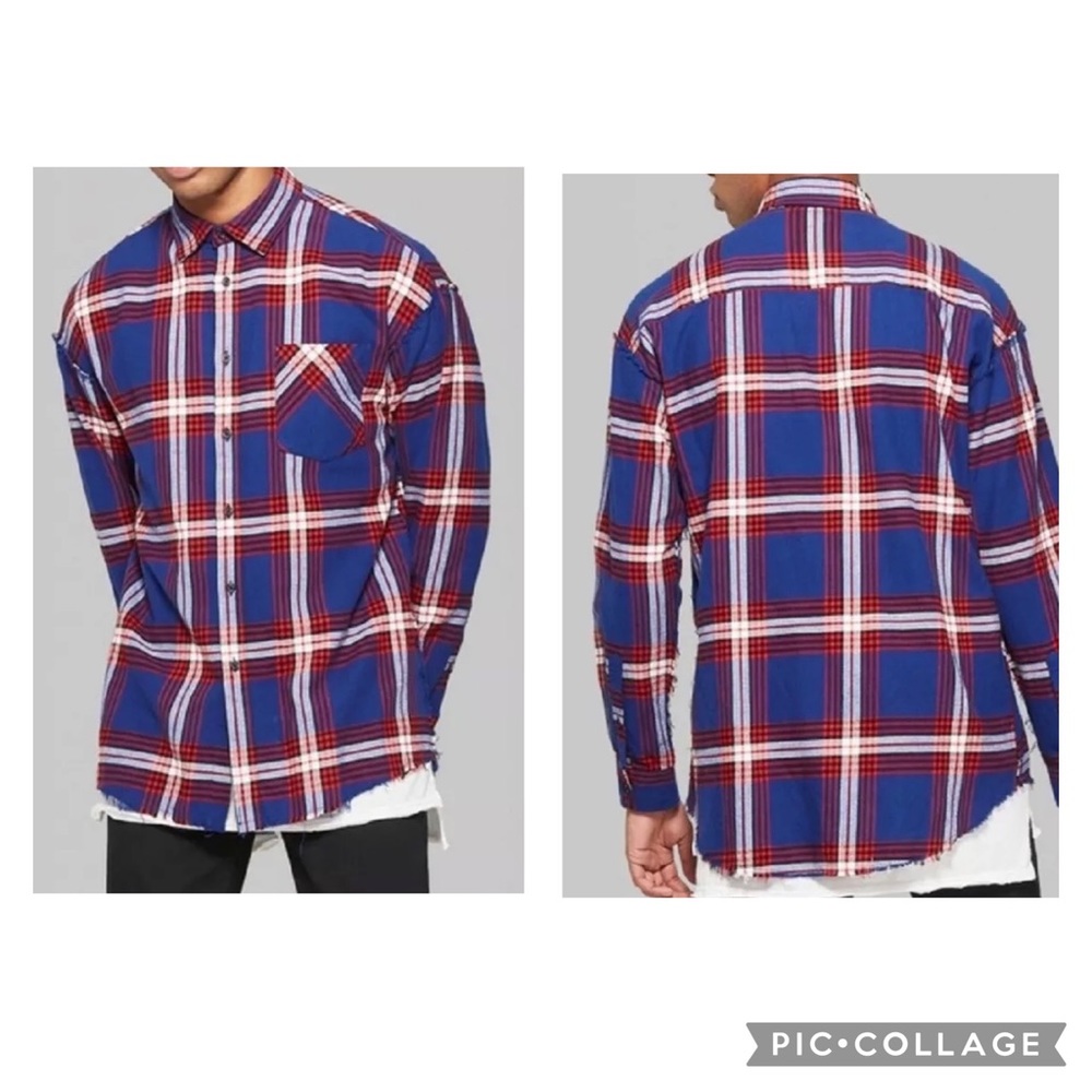 ORIGINAL USE Men’s Flannel Shirt Raw Seams